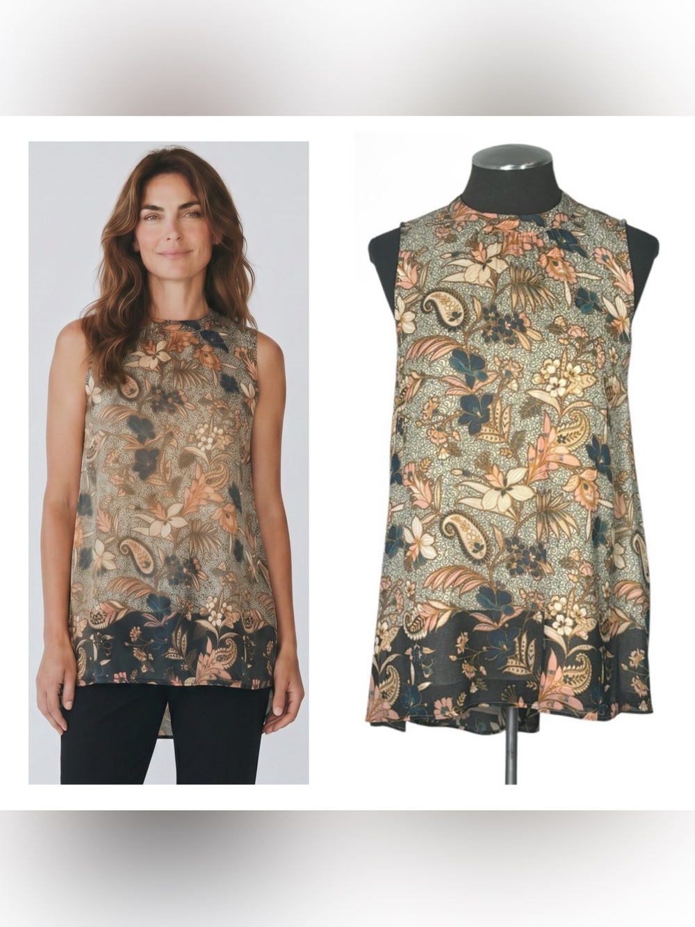 🆕 DR2 - Sleeveless Floral Paisley Bohemian Tunic – Daniel Rainn – Small